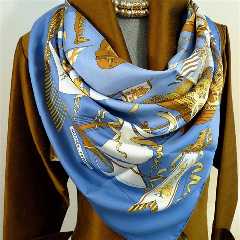 vintage blue hermes scarf|Hermes scarf clearance.